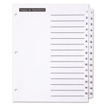 Table 'n Tabs Dividers, 15-Tab, 1 to 15, 11 x 8.5, White, White Tabs, 1 Set