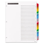 Table 'n Tabs Dividers, 26-Tab, A to Z, 11 x 8.5, White, Assorted Tabs, 1 Set