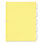 Plastic Insertable Dividers, 5-Tab, 11 x 8.5, Clear Tabs, 1 Set