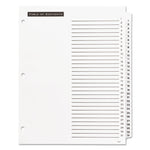 Table 'n Tabs Dividers, 31-Tab, 1 to 31, 11 x 8.5, White, White Tabs, 1 Set