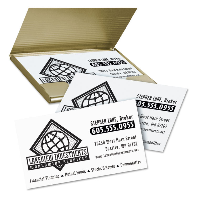 Clean Edge Business Card Value Pack, Laser, 2 X 3.5, White, 2,000 Cards, 10 Cards/sheet, 200 Sheets/box