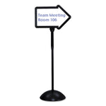 WriteWay Two-Sided Dry Erase Standing Message Sign, White 25.5" x 17.75" Arrow Surface, Black Frame, 25.5" x 17.75" x 64.25"