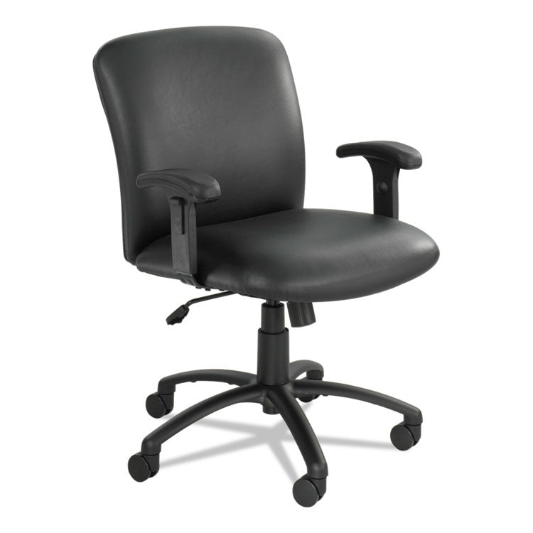 Uber Big/tall Series Mid Back Chair, Vinyl, Supports Up To 500 Lb, 18.5" To 22.5" Seat Height, Black