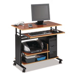 Muv 28" Adjustable-Height Mini-Tower Computer Desk, 35.5" X 22" X 29" To 34", Cherry/black