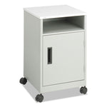 Steel Machine Stand with Open Storage Compartment, Wood, 4 Shelves, 1 Bin, 15.25 x 17.25 x 27.25, Gray