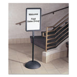 WriteWay Two-Sided Dry Erase Standing Message Sign, White 14.25" x 22.5" Rectangle Surface, Black Frame, 14.25" x 22.5" x 65"