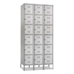 Three-Column Box Locker, 36w X 18d X 78h, Two-Tone Gray