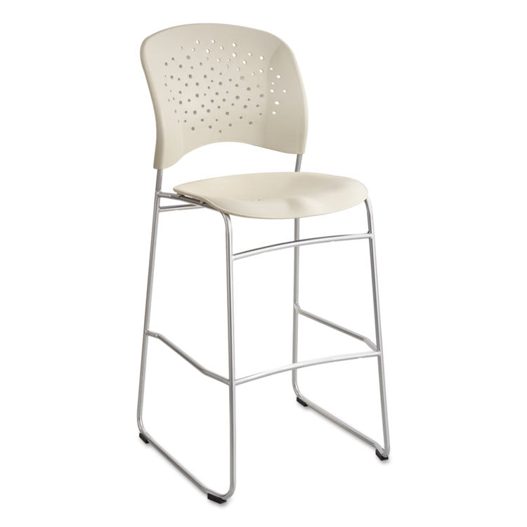 Reve Bistro Chair, Supports Up to 250 lb, 31" Seat Height, Latte Seat, Latte Back, Silver Base