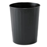 Round Wastebaskets, 23.5 qt, Steel, Black