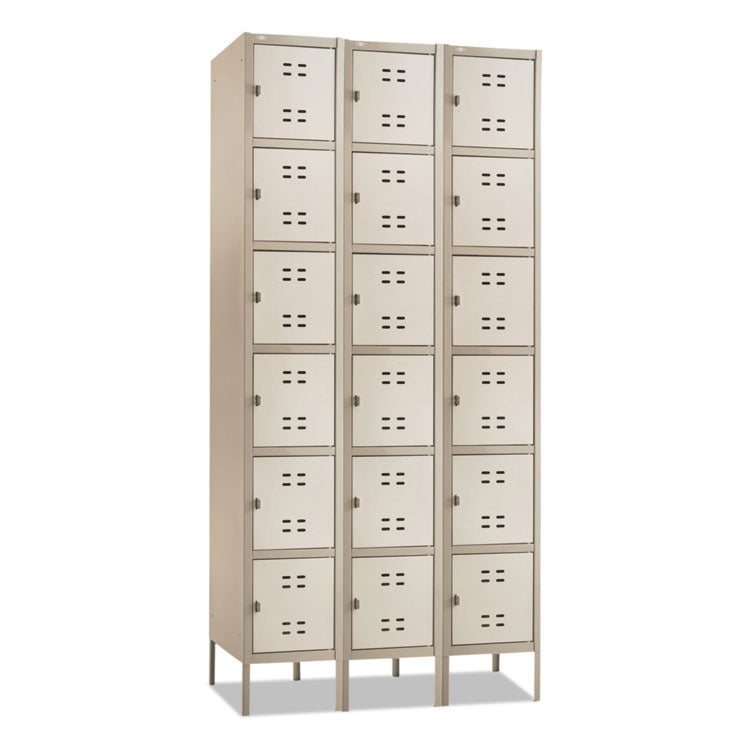 Three-Column Box Locker, 36w X 18d X 78h, Two-Tone Tan
