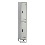 Double-Tier Locker, 12w X 18d X 78h, Two-Tone Gray