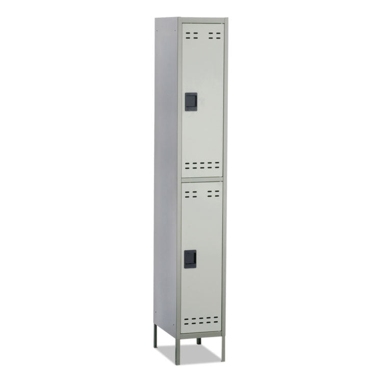 Double-Tier Locker, 12w X 18d X 78h, Two-Tone Gray