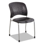 Reve Guest Chair with Straight Legs, 19" x 24.5" x 33.5", Black Seat, Black Back, Silver Base, 2/Carton