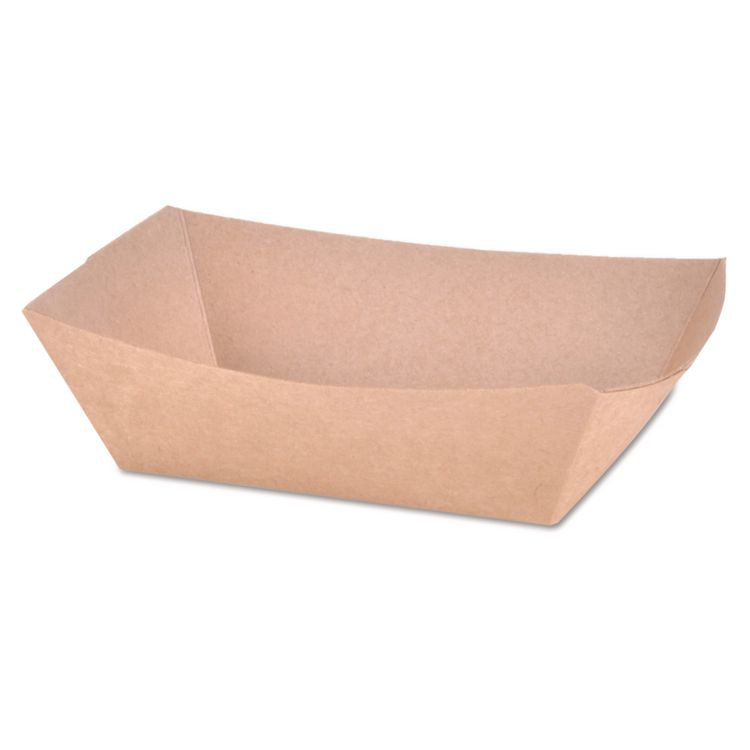 Eco Food Trays, 1 lb Capacity, Brown, Paper, 1,000/Carton