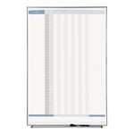Matrix Employee In/Out Board, Vertical, 36-Person Tracking, 34" x 23", White Surface, Satin Aluminum Frame