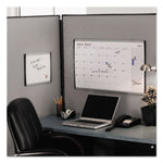 ARC Frame Cubicle Board, Magnetic Dry Erase, 24" x 14", White Surface, Satin Aluminum Frame