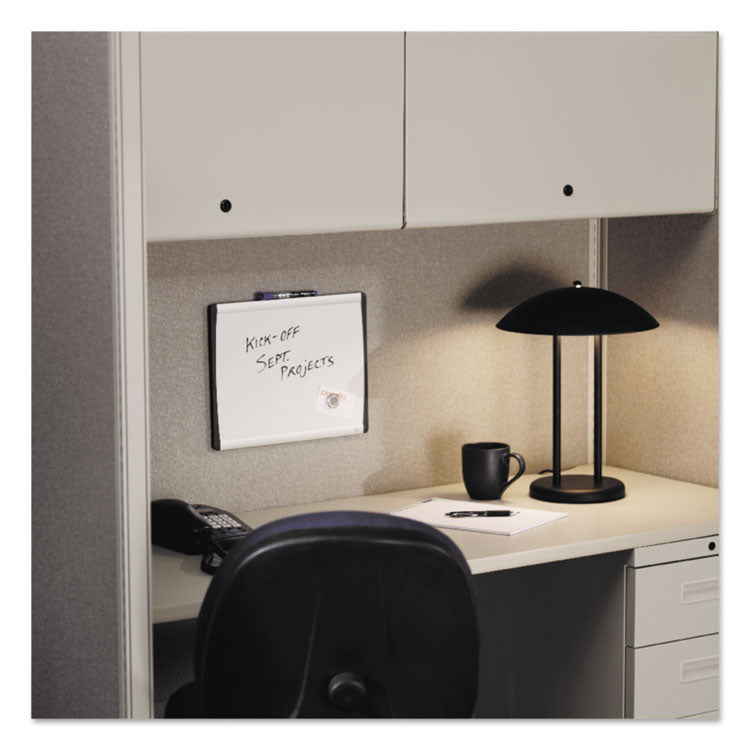 ARC Frame Cubicle Board, Magnetic Dry Erase, 24" x 14", White Surface, Satin Aluminum Frame