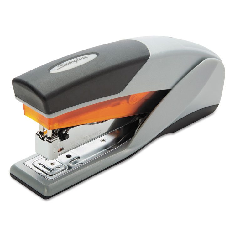 Optima 25 Reduced Effort Stapler, 25-Sheet Capacity, Gray/orange