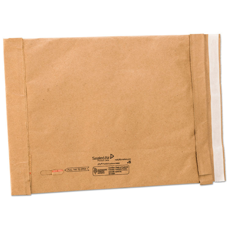 Jiffy Padded Mailer, #5, Paper Padding, Self-Adhesive Closure, 10.5 x 16, Natural Kraft, 25/Carton