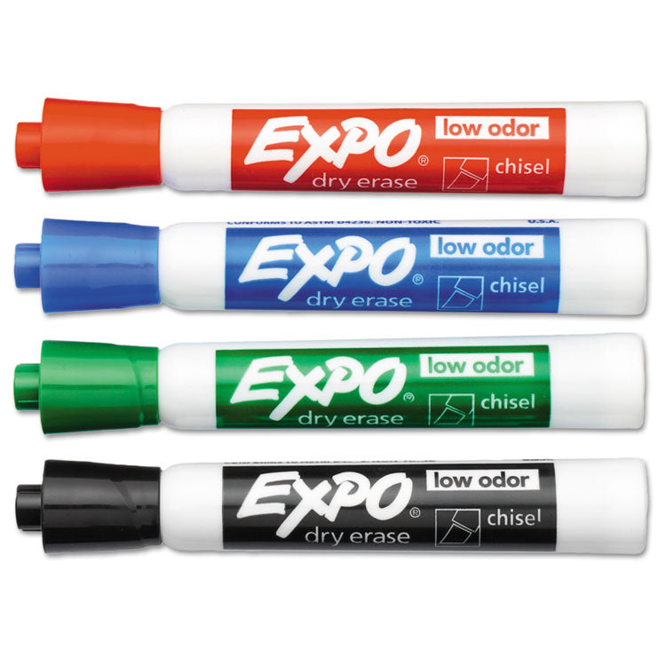 Low-Odor Dry Erase Marker Office Value Pack, Broad Chisel Tip, Assorted Colors, 192/pack