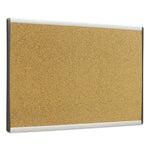 ARC Frame Cubicle Board, Cork Bulletin, 30" x 18", Tan Surface, Satin Aluminum Frame