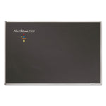 Porcelain Magnetic Chalkboard, 48" x 36", Black Surface, Satin Heavy-Gauge Aluminum Frame
