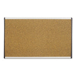 ARC Frame Cubicle Board, Cork Bulletin, 30" x 18", Tan Surface, Satin Aluminum Frame