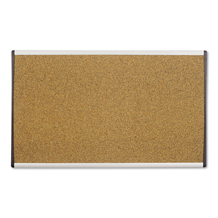 ARC Frame Cubicle Board, Cork Bulletin, 30" x 18", Tan Surface, Satin Aluminum Frame