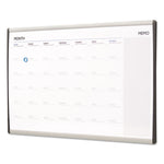 ARC Frame Cubicle Board, Monthly Planning/Scheduling Calendar, 30" x 18", White Magnetic Surface, Satin Aluminum Frame
