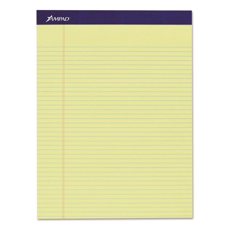 Legal Ruled Pads, Narrow Rule, 50 Canary-Yellow 8.5 X 11.75 Sheets, 4/pack