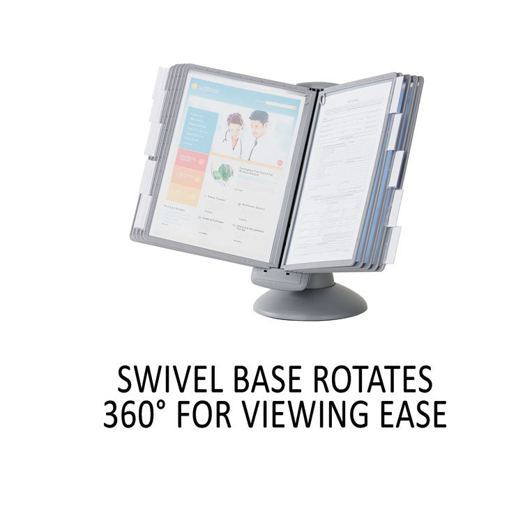 Sherpa Motion Desk Reference System, 10 Panels, Gray Borders