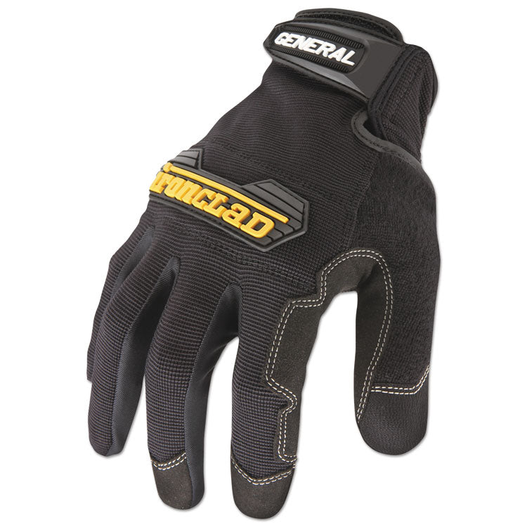 General Utility Gloves, EN388: 2132, 9" Long, X-Large, Black, Pair
