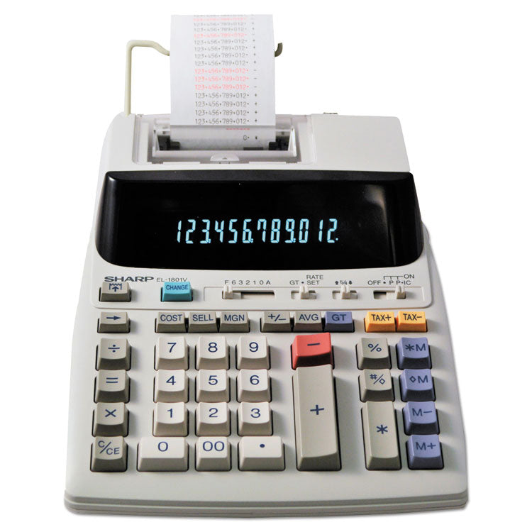 El-1801v Two-Color Printing Calculator, Black/red Print, 2.1 Lines/sec