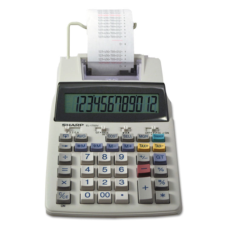 El-1750v Two-Color Printing Calculator, Black/red Print, 2 Lines/sec