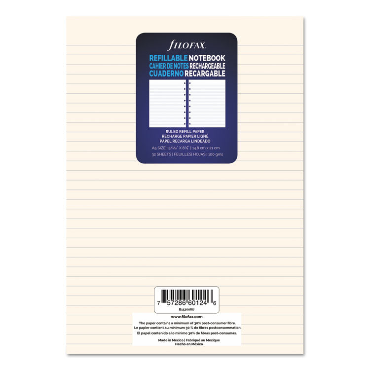 Notebook Refills, 8-Hole, 8.25 X 5.81, Narrow Rule, 32/pack