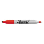 Twin-Tip Permanent Marker, Extra-Fine/fine Bullet Tips, Red, Dozen