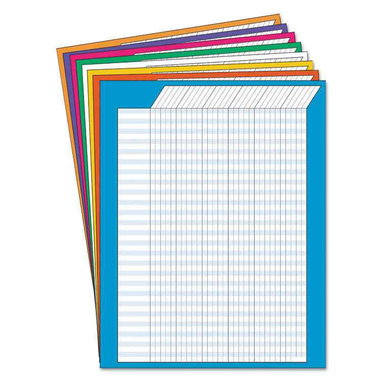 Jumbo Incentive Charts, Vertical Orientation, 22" x 28", Assorted Colors, 8/Pack