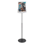 Sherpa Infobase Sign Stand, Acrylic/Metal, 40" to 60" High, Gray