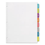 Big Tab Printable White Label Tab Dividers, 8-Tab, 11 x 8.5, White, 20 Sets