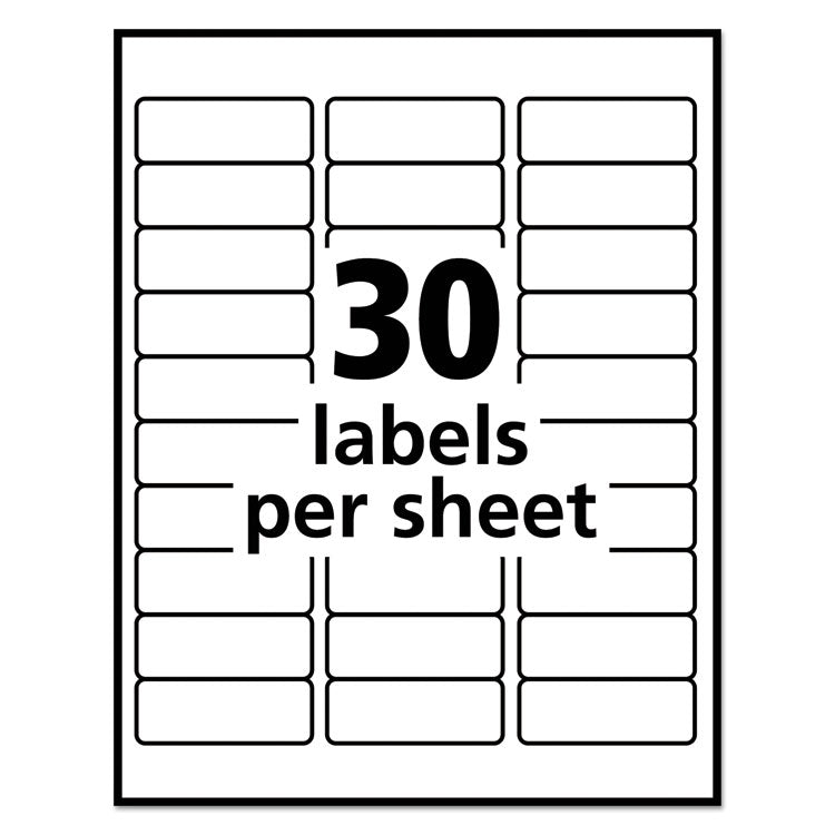 Repositionable Address Labels w/SureFeed, Laser, 1 x 2.63, White, 3000/Box