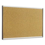 ARC Frame Cubicle Board, Cork Bulletin, 24" x 14", Tan Surface, Satin Aluminum Frame