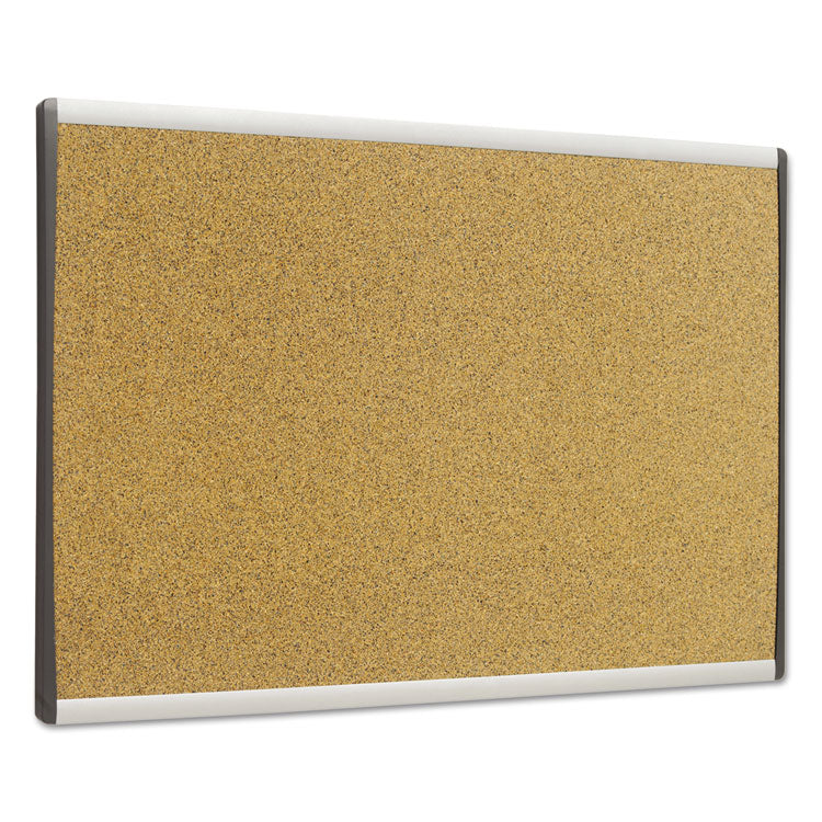 ARC Frame Cubicle Board, Cork Bulletin, 24" x 14", Tan Surface, Satin Aluminum Frame