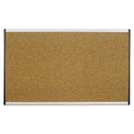 ARC Frame Cubicle Board, Cork Bulletin, 24" x 14", Tan Surface, Satin Aluminum Frame