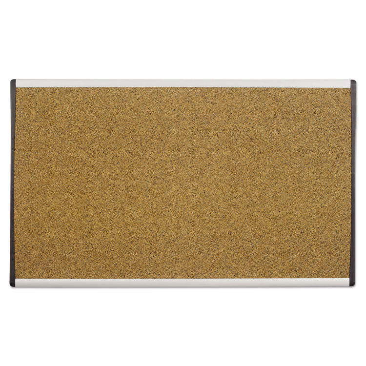 ARC Frame Cubicle Board, Cork Bulletin, 24" x 14", Tan Surface, Satin Aluminum Frame