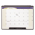 Motion Cubicle Dry Erase Monthly Calendar, 24" x 18", White Surface, Black Plastic Frame