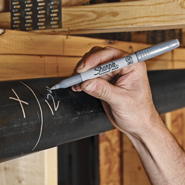 Metallic Fine Point Permanent Markers, Fine Bullet Tip, Gold-Silver-Bronze, 6/pack