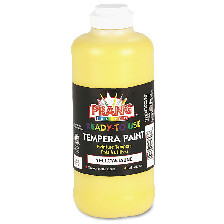 Ready-To-Use Tempera Paint, Yellow, 16 Oz Dispenser-Cap Bottle