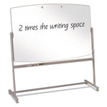 Total Erase Reversible Mobile Presentation Easel, 72" x 48", White Surface, Neutral Beige Steel Frame