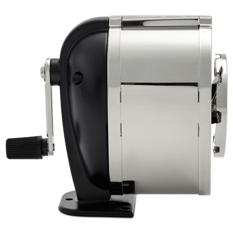 Ks Manual Classroom Pencil Sharpener, Table/wall-Mount Design, Manually-Powered, 2.75 X 4.75 X 4.25, Black/nickel