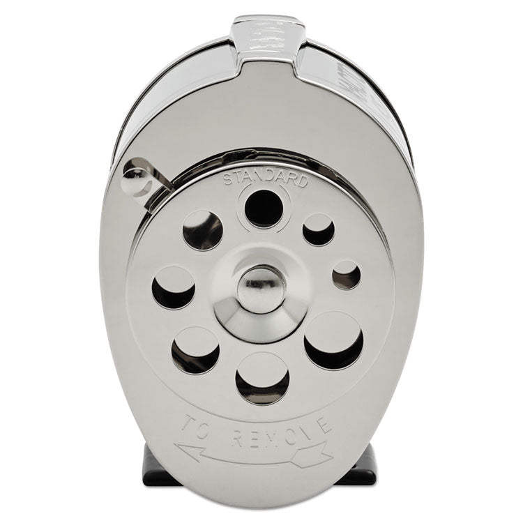 Ks Manual Classroom Pencil Sharpener, Table/wall-Mount Design, Manually-Powered, 2.75 X 4.75 X 4.25, Black/nickel